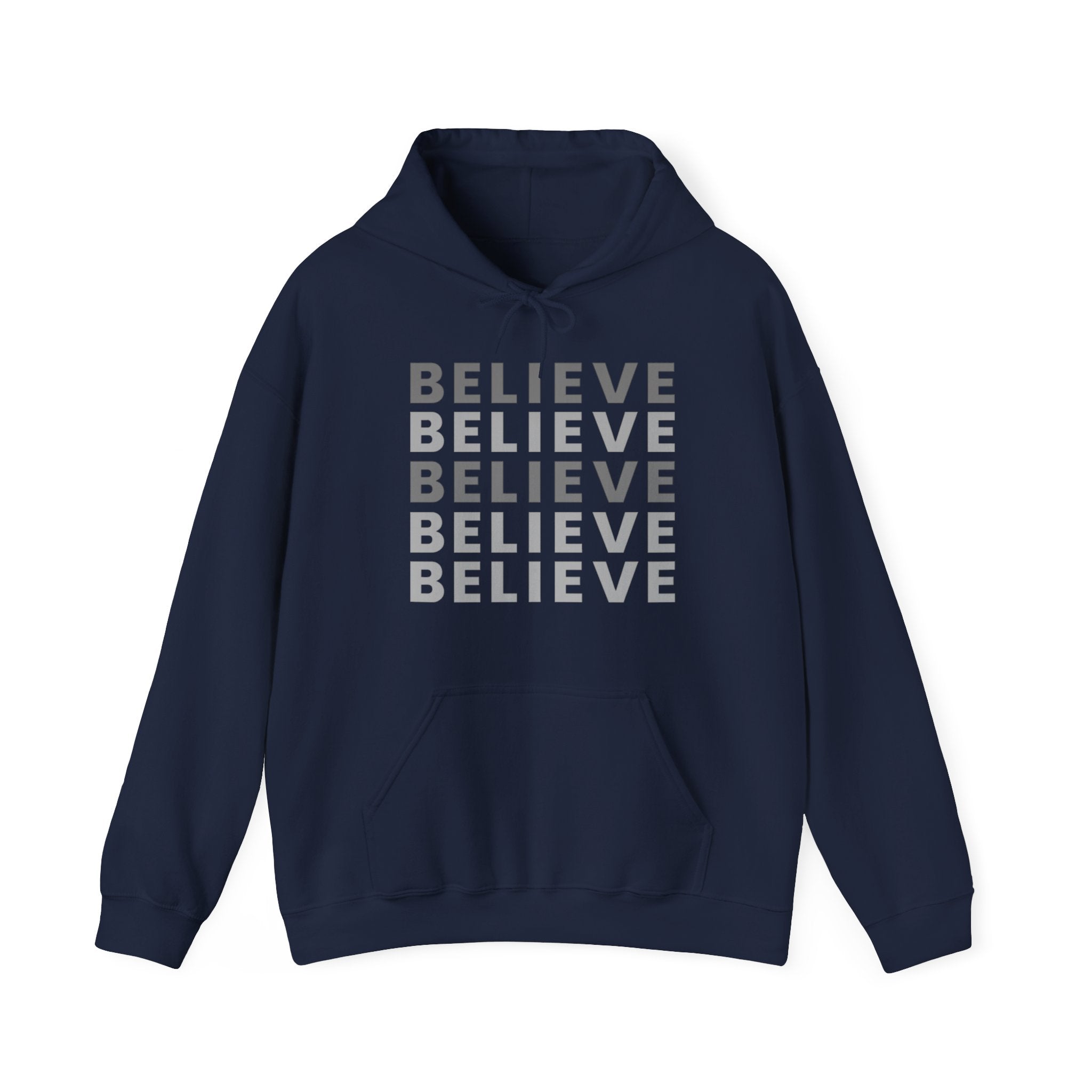 Believe Repeat Hoodie — Minimal Motivational Pullover