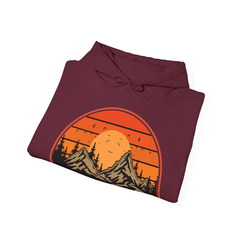Adventure Hoodie - "Life Is An Adventure" Mountain Sunset Hooded Sweatshirt