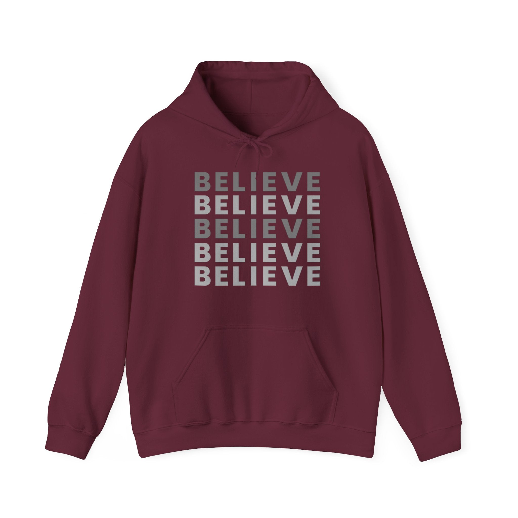 Believe Repeat Hoodie — Minimal Motivational Pullover