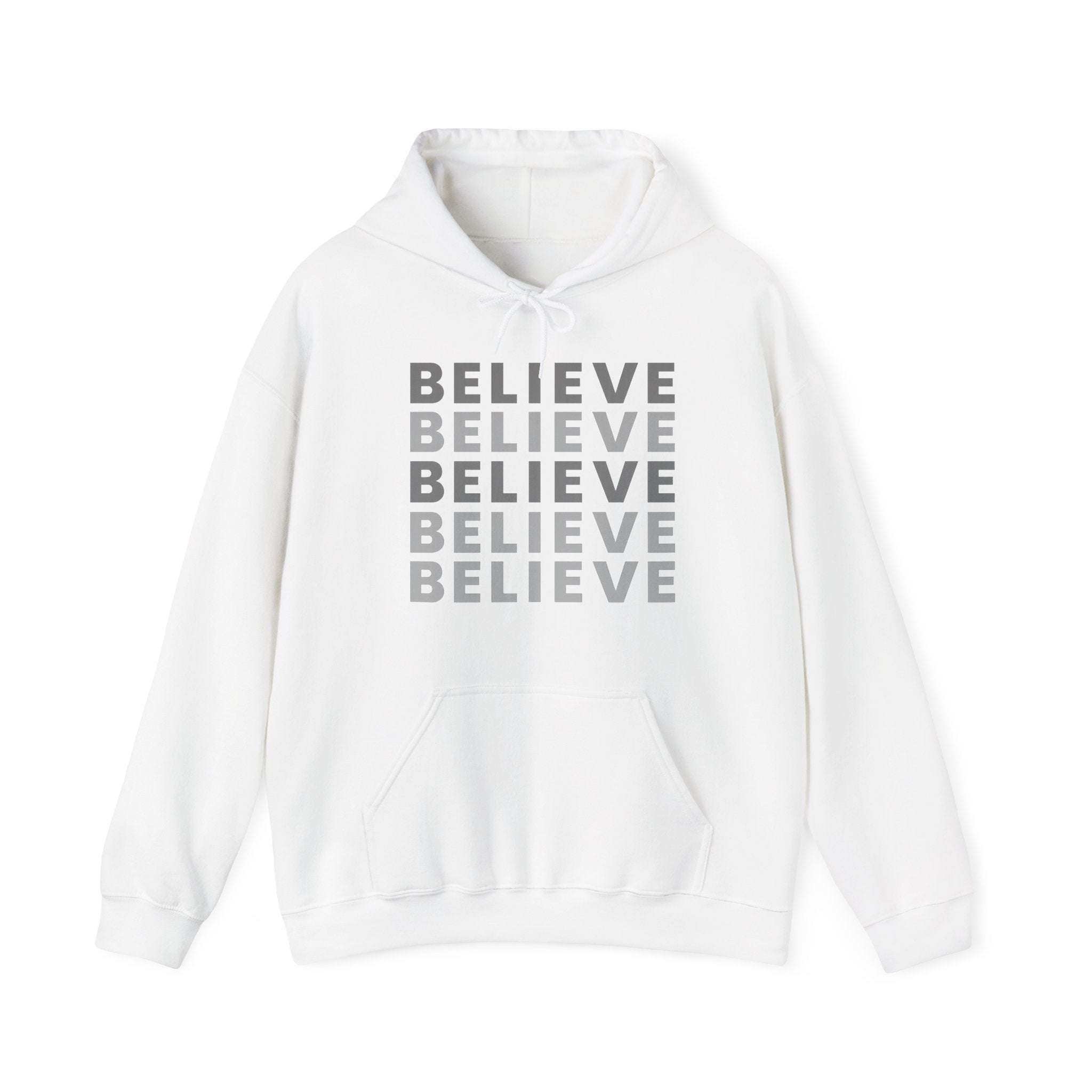 Believe Repeat Hoodie — Minimal Motivational Pullover
